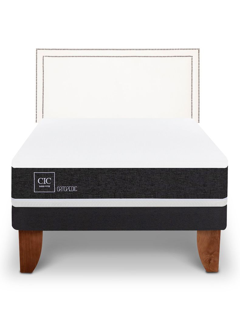 Cama Europea New Ortopedic 1.5 Plazas Respaldo Danubio-2