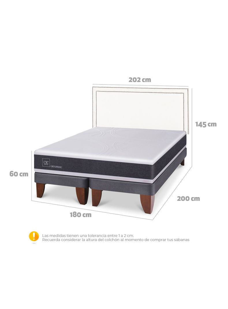 Cama Europea New Ortopedic King Respaldo Danubio-1