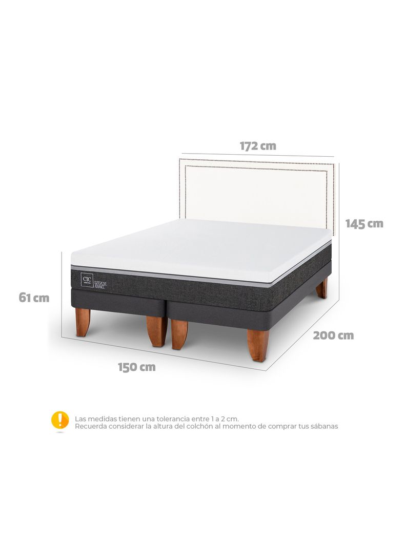 Cama Europea Ortopedic Advance 2 Plazas Base Dividida Respaldo Danubio-1