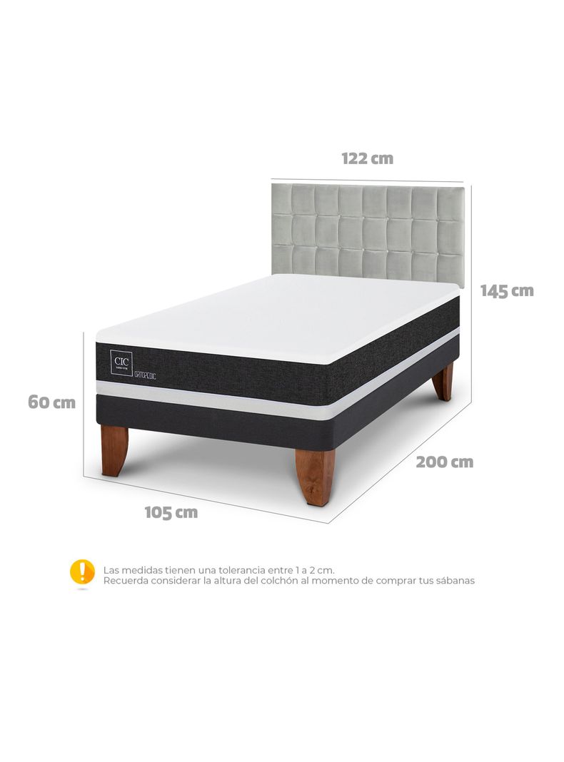 Cama Europea New Ortopedic 1.5 Plazas Respaldo Sile-1