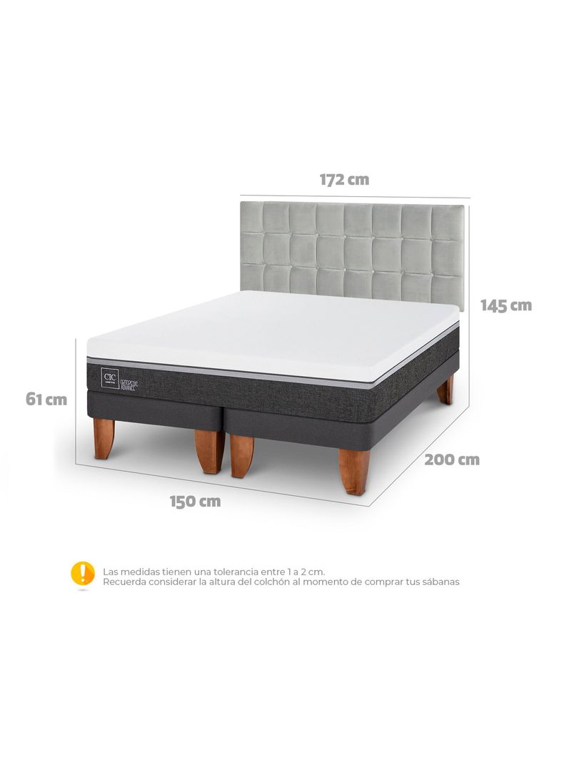 Cama Europea Ortopedic Advance 2 Plazas Base Dividida Respaldo Sile-1