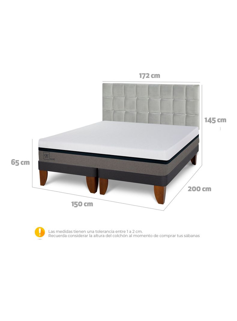 Cama Europea Balance 2 Plazas Base Dividida Respaldo Sile-1