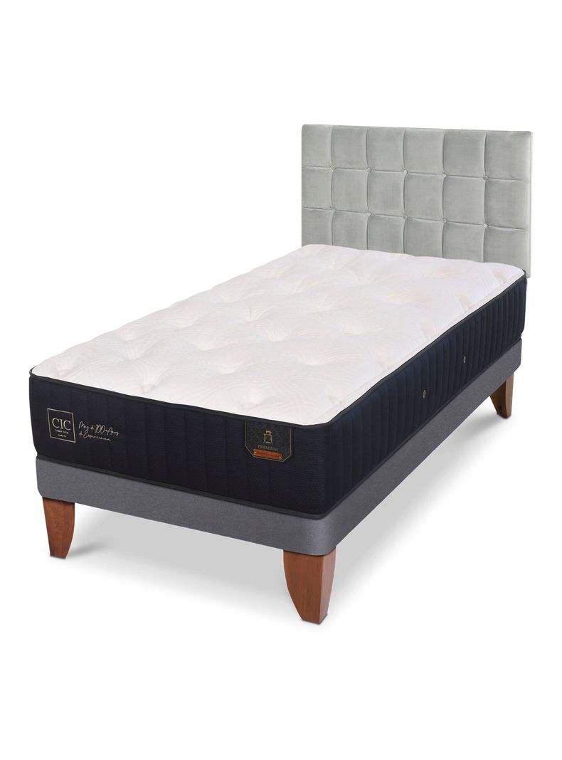 Cama Europea Premium 1.5 Plazas Respaldo Sile-0