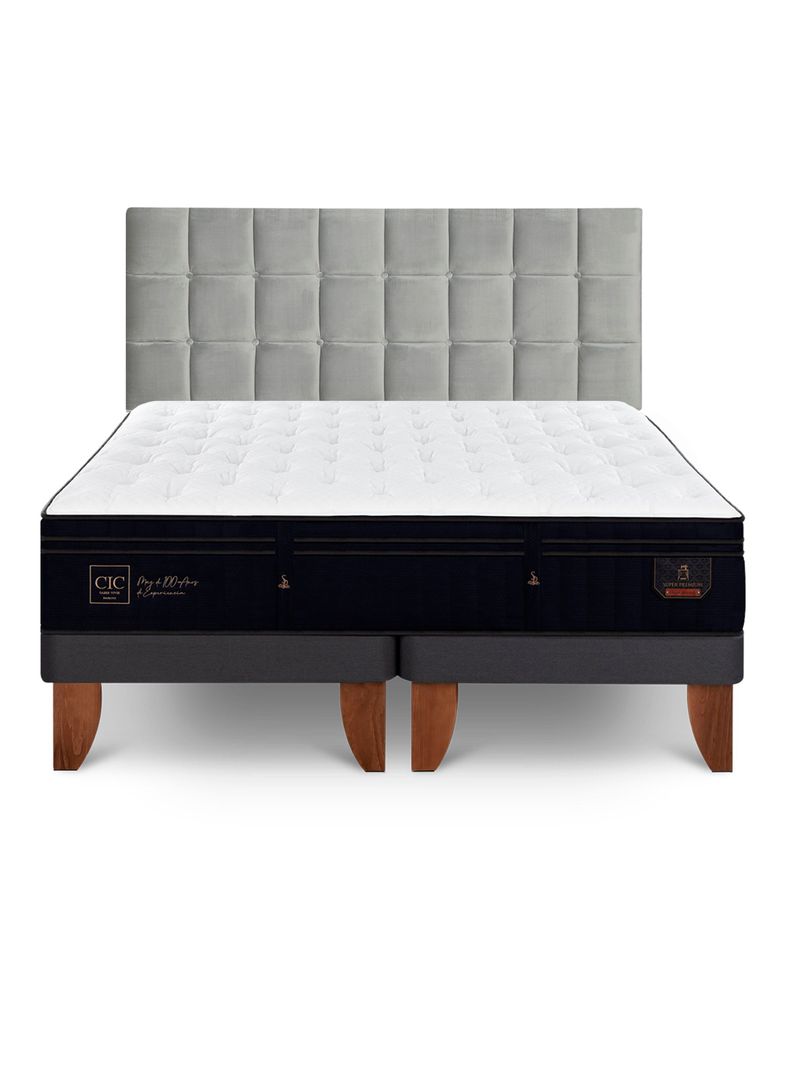 Cama Europea Super Premium 2 Plazas Base Dividida Respaldo Sile-2