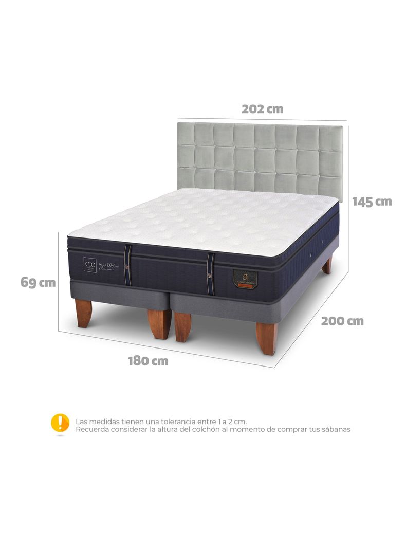 Cama Europea Grand Premium King Respaldo Sile-1