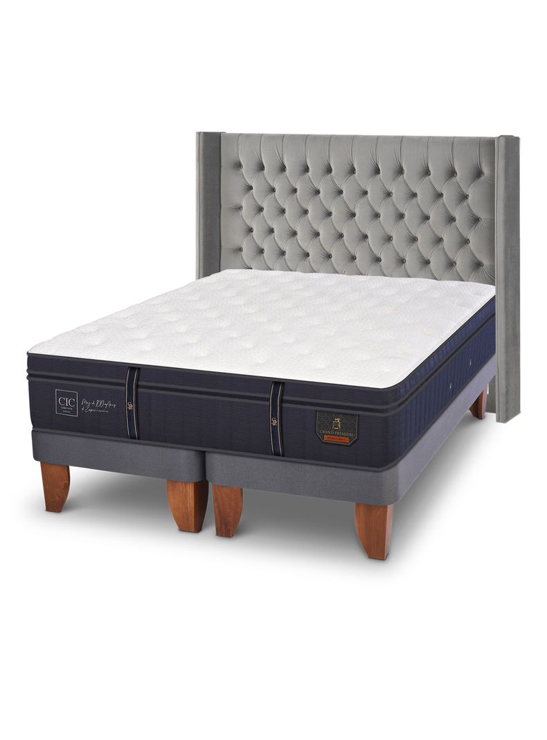 Cama Europea Grand Premium King Respaldo Sesia