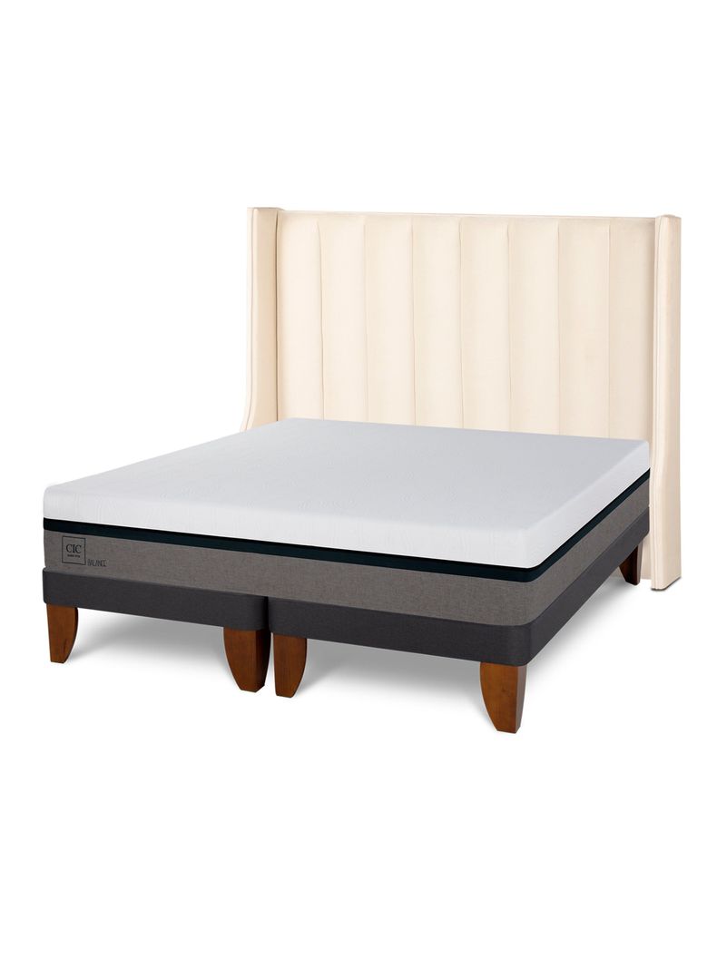 Cama Europea Balance 2 Plazas Base Dividida Respaldo Panaro-0