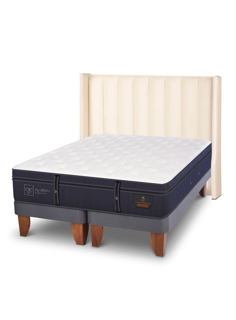 Cama Europea Grand Premium 2 Plazas Base Dividida Respaldo Panaro-0
