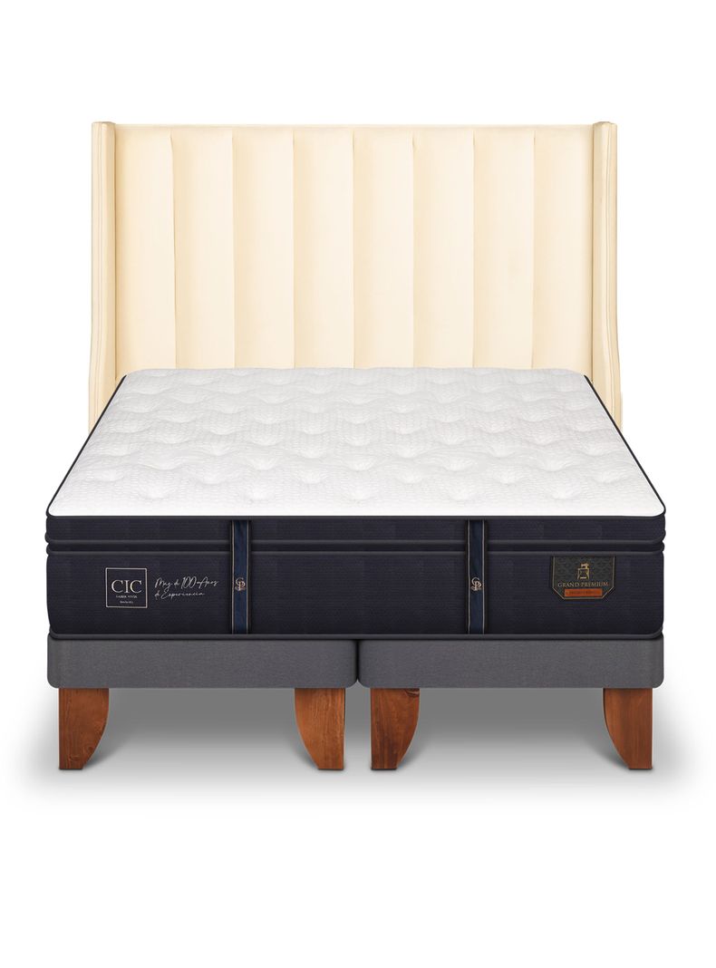 Cama Europea Grand Premium 2 Plazas Base Dividida Respaldo Panaro-2