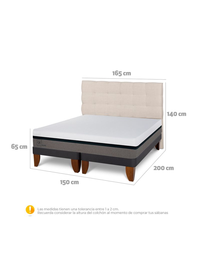 Cama Europea Balance 2 Plazas Base Dividida Respaldo Ebro-1