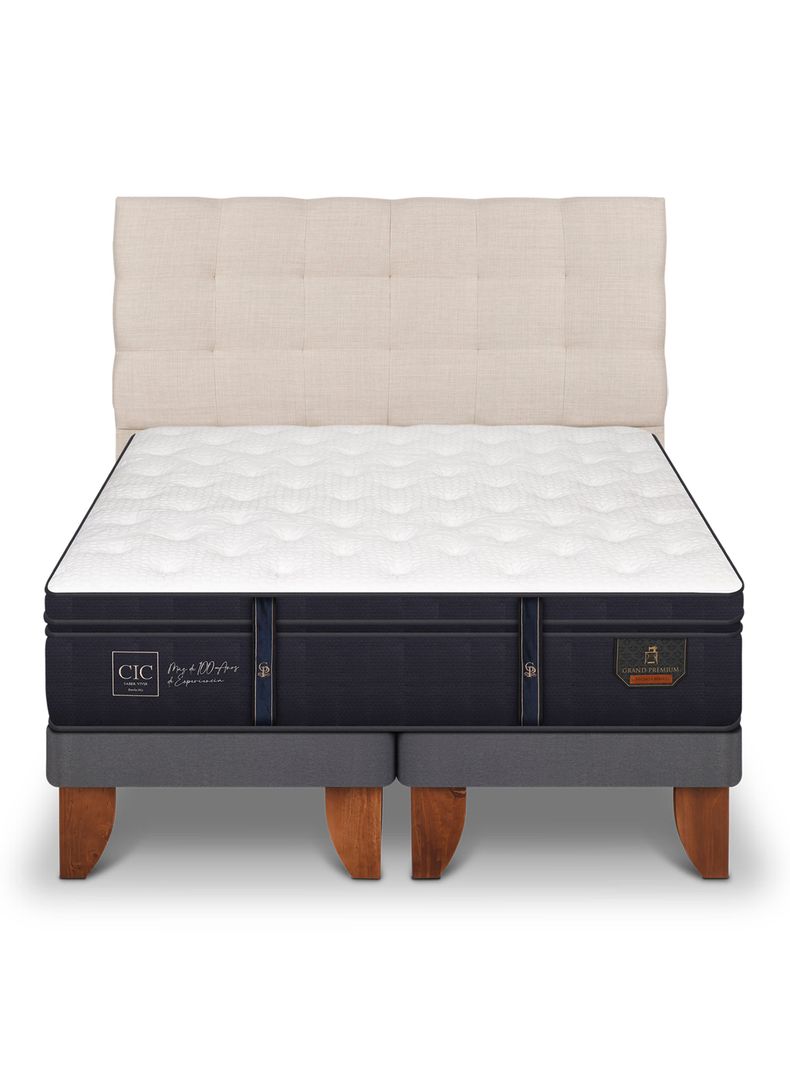 Cama Europea Grand Premium 2 Plazas Base Dividida Respaldo Ebro-2
