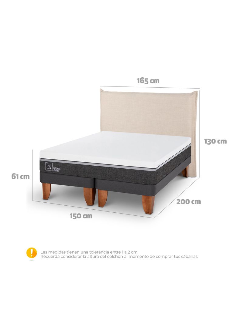 Cama Europea Ortopedic Advance 2 Plazas Base Dividida Respaldo Tíber-1