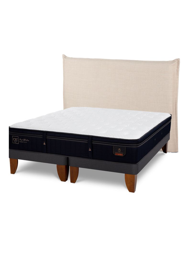 Cama Europea Super Premium 2 Plazas Base Dividida Respaldo Tíber