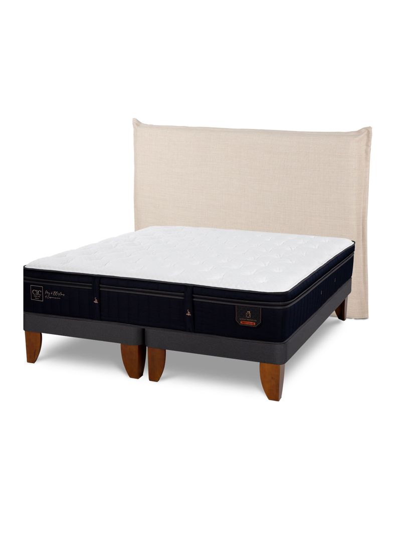 Cama Europea Super Premium King Respaldo Tíber