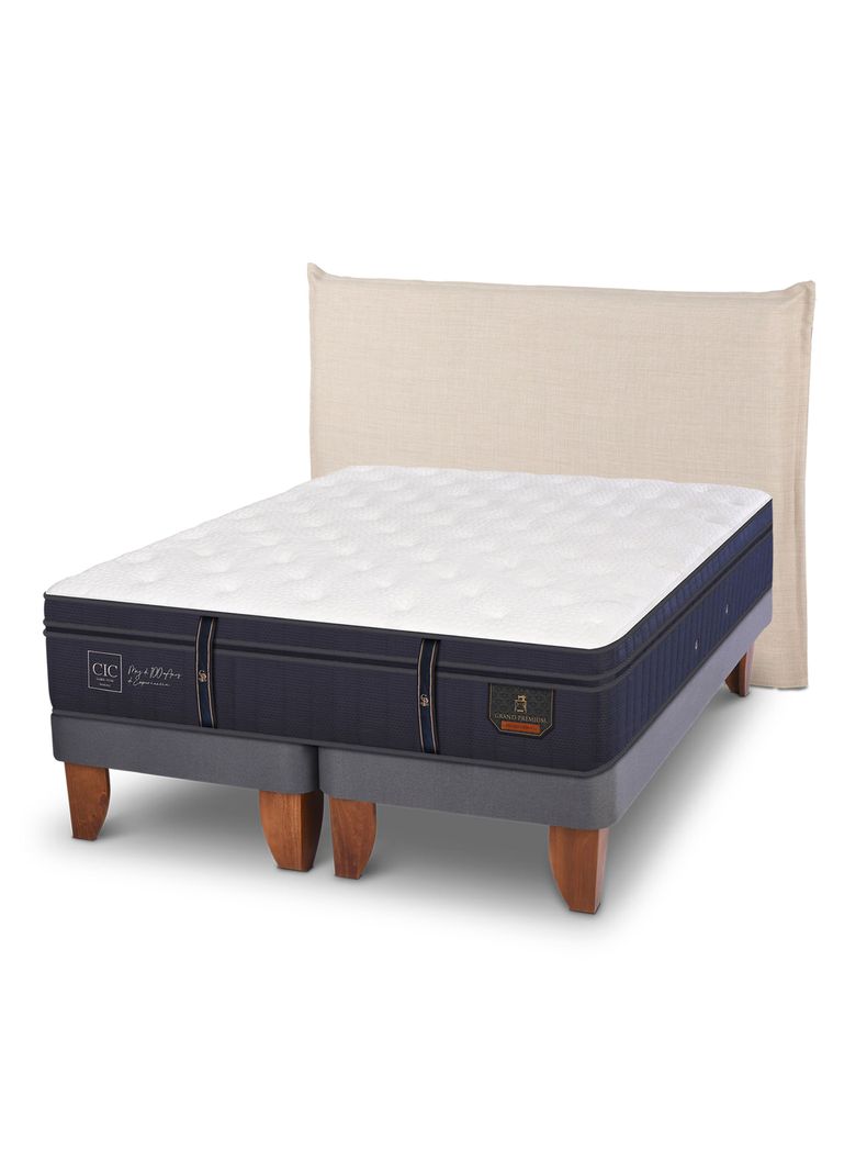Cama Europea Grand Premium 2 Plazas Base Dividida Respaldo Tíber-0