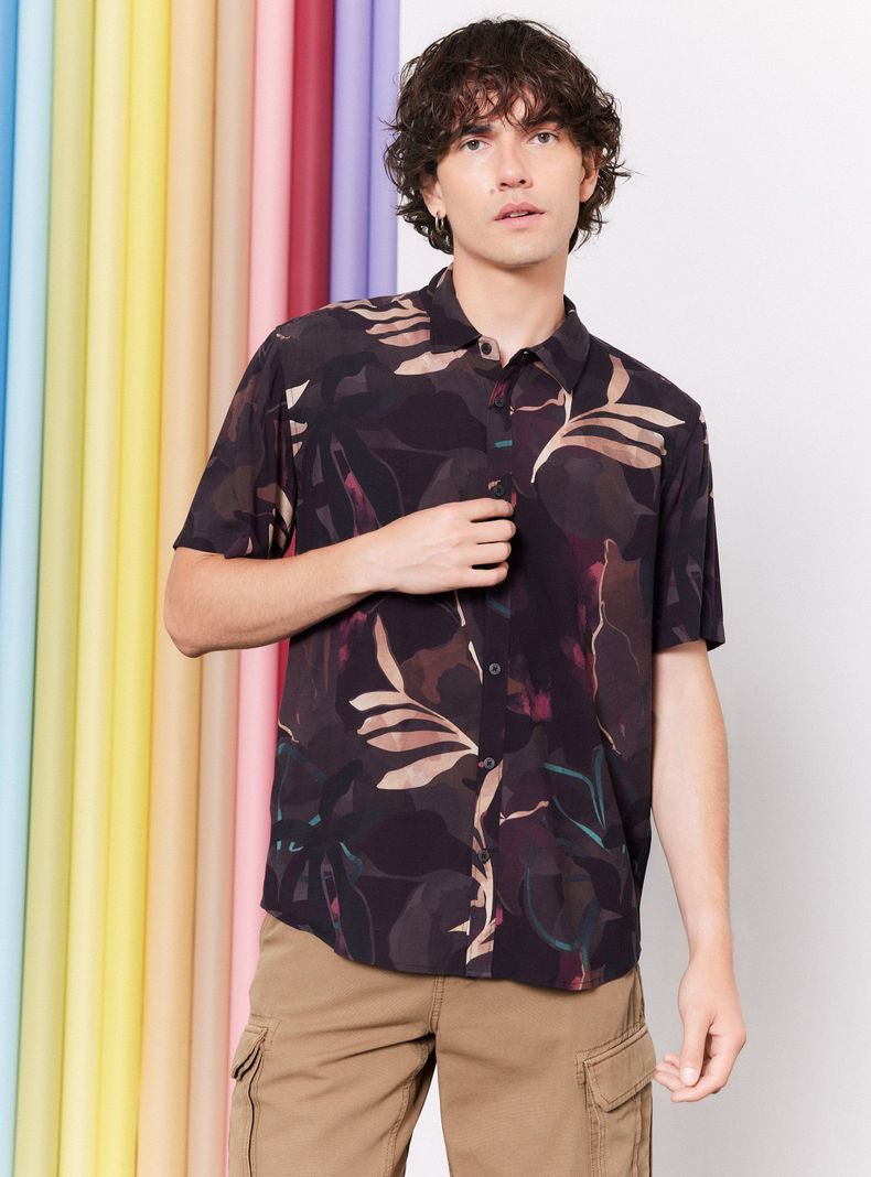 Camisa de Vestir Estampada-0