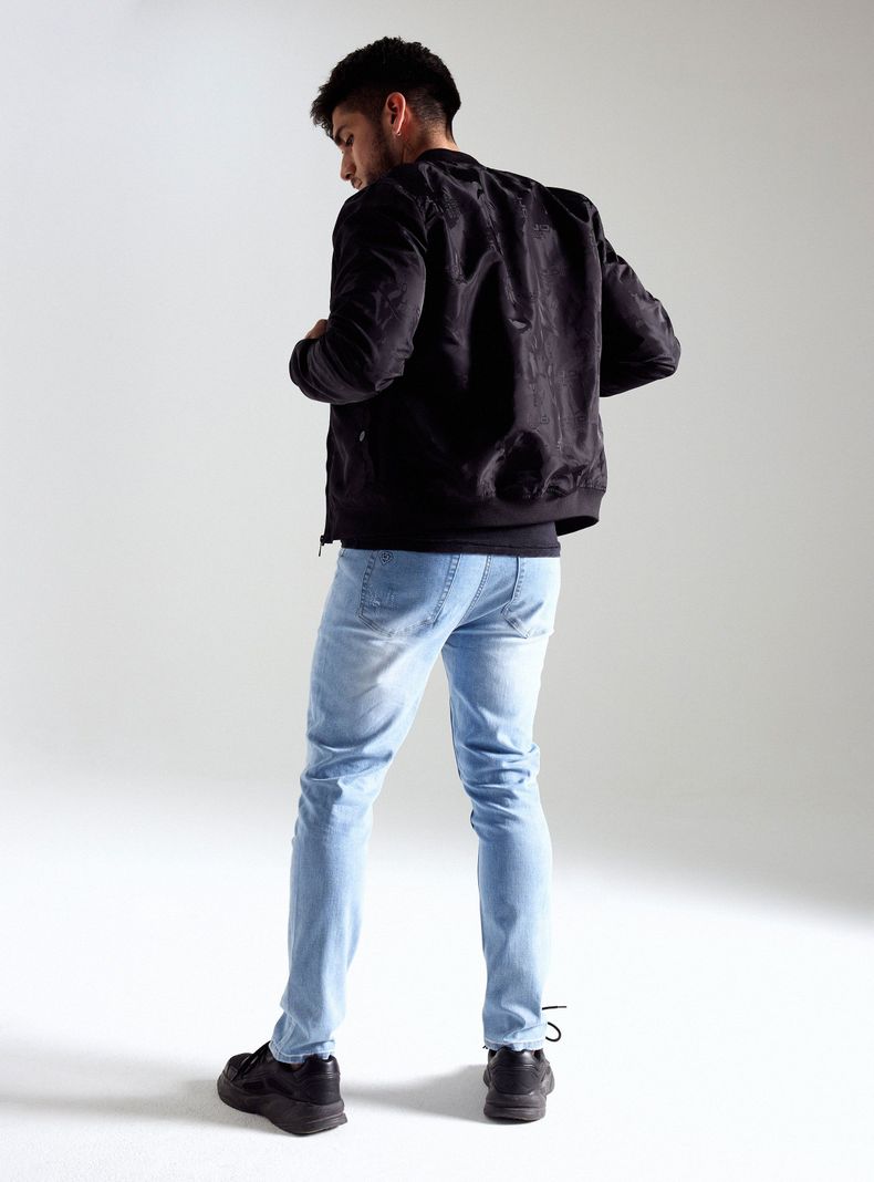 Chaqueta Delgada Bomber Tejido Jacquard-5