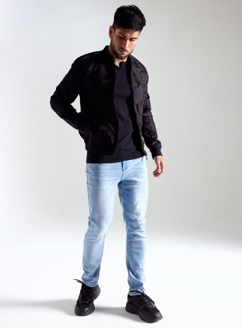 Chaqueta Delgada Bomber Tejido Jacquard-4