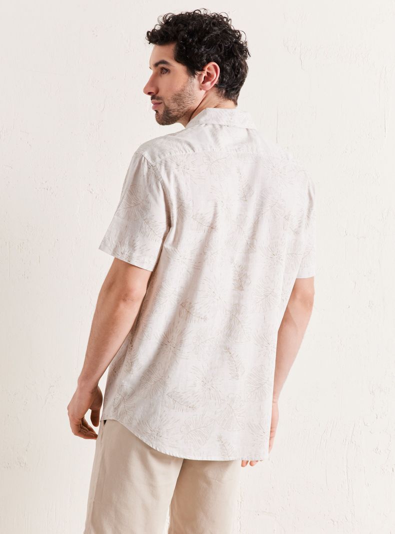Camisa de Vestir Manga Corta Algodón Print-1
