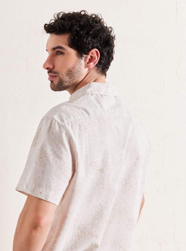 Camisa de Vestir Manga Corta Algodón Print-3