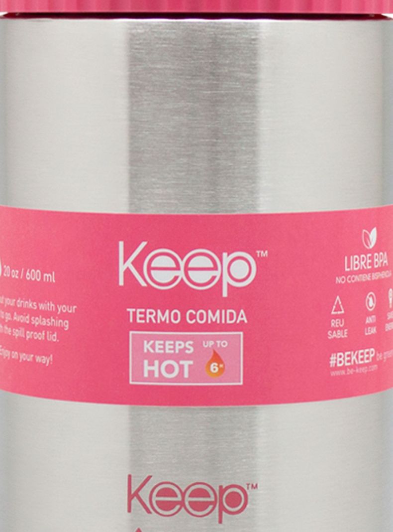 Termo Comida Col 600 ml Rosado-1
