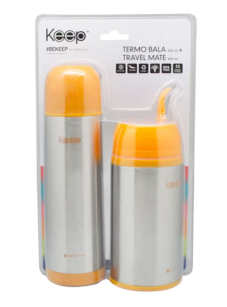 Termo Mate 400 ml + Termo Bala 500 ml Bala Amarillo-1