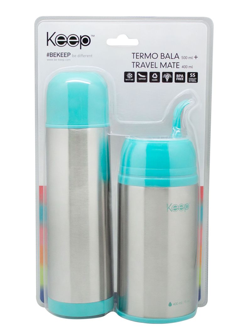 Termo Mate 400 ml + Termo Bala 500 ml Bala Celeste-1