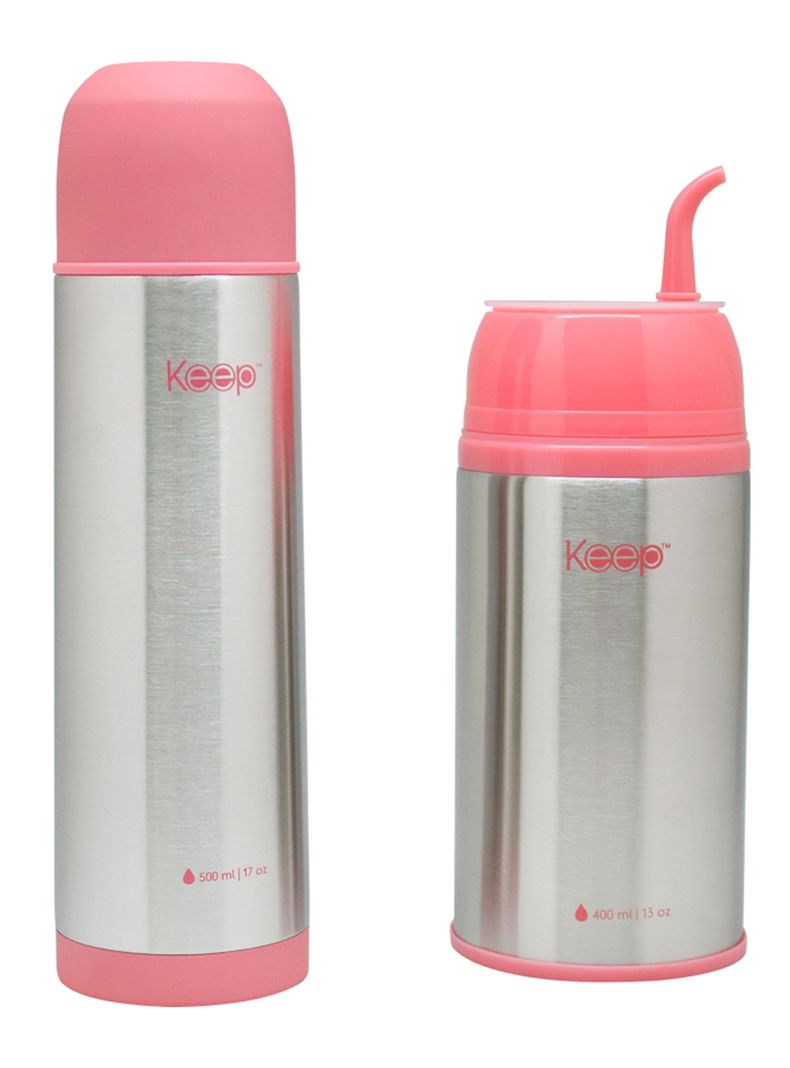 Termo Mate 400 ml + Termo Bala 500 ml Bala Rosado-0