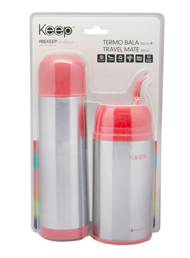 Termo Mate 400 ml + Termo Bala 500 ml Bala Rosado-1