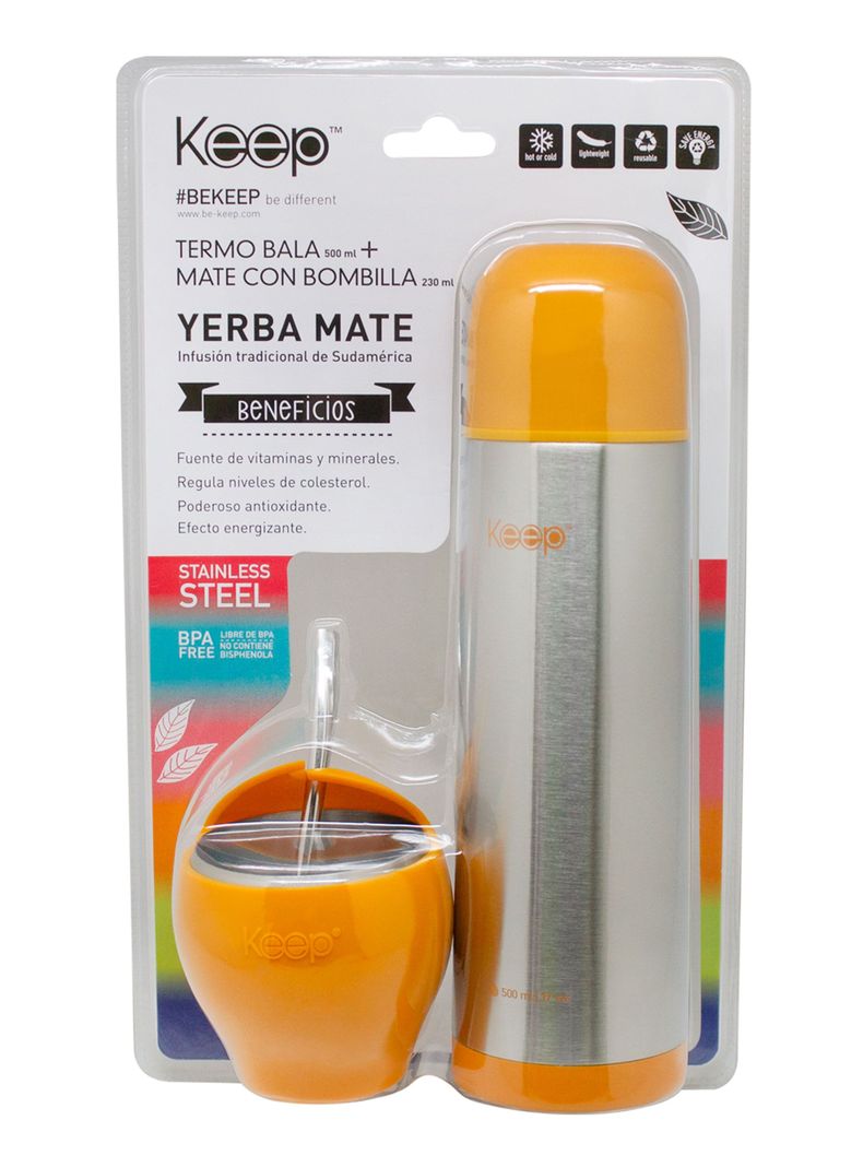 Set Mate 230 ml + Termo Bala 500 ml Bala Amarillo-1