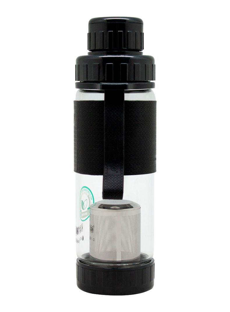 Botella Te Vidrio 410 ml Negro-1