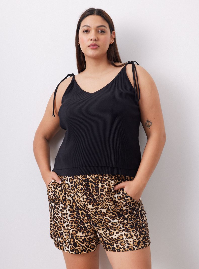 Polera Doble Capa con Tirantes y Lazo-0