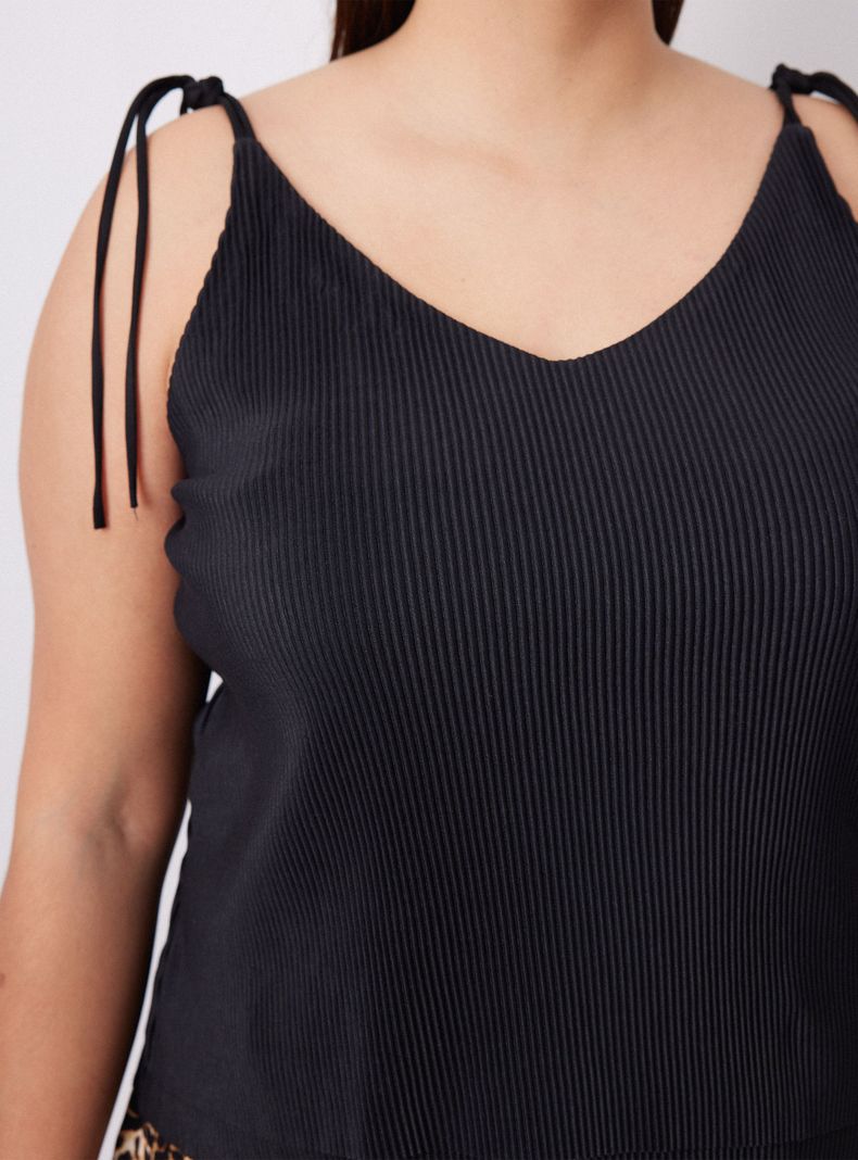 Polera Doble Capa con Tirantes y Lazo-3