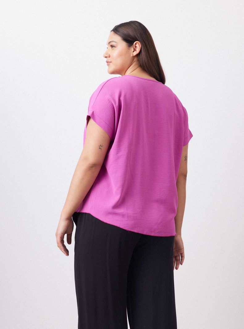 Blusa Cuello V con Pinza en Escote-1