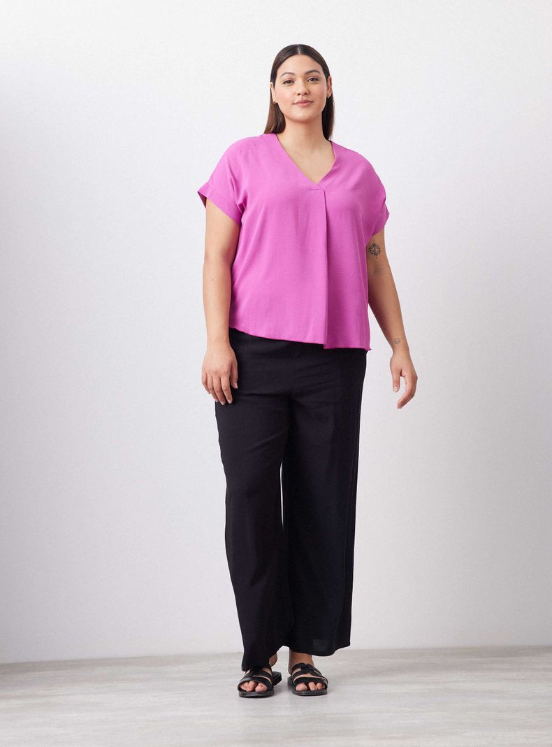 Blusa Cuello V con Pinza en Escote-4