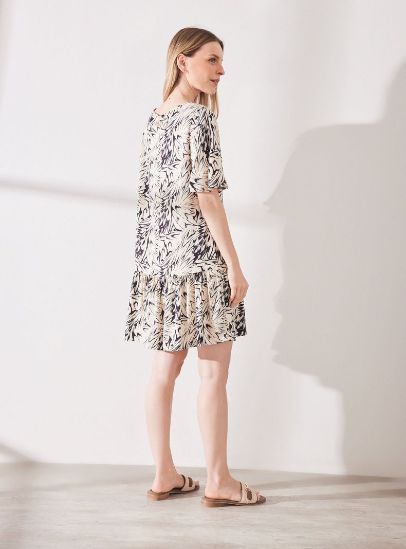 Vestido Estampado Corto con Botones-5