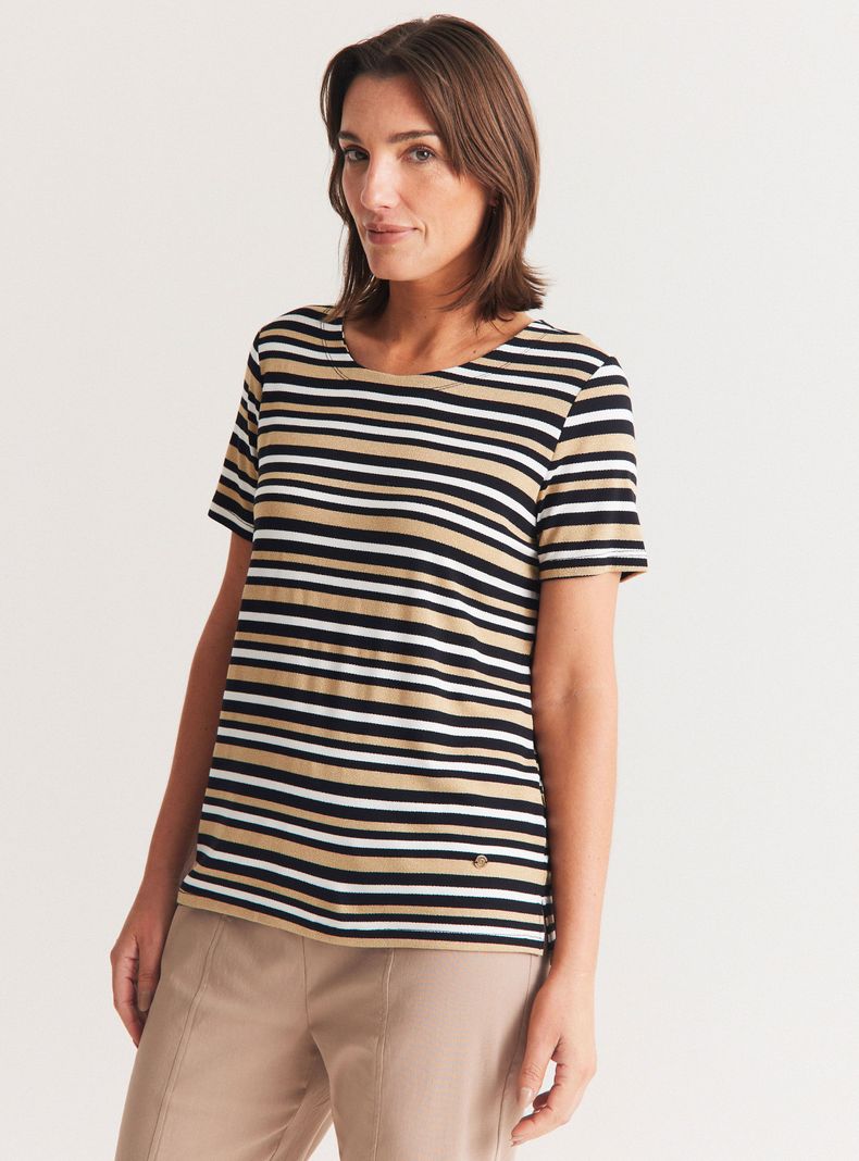 Polera Rayada Manga Corta Color-0