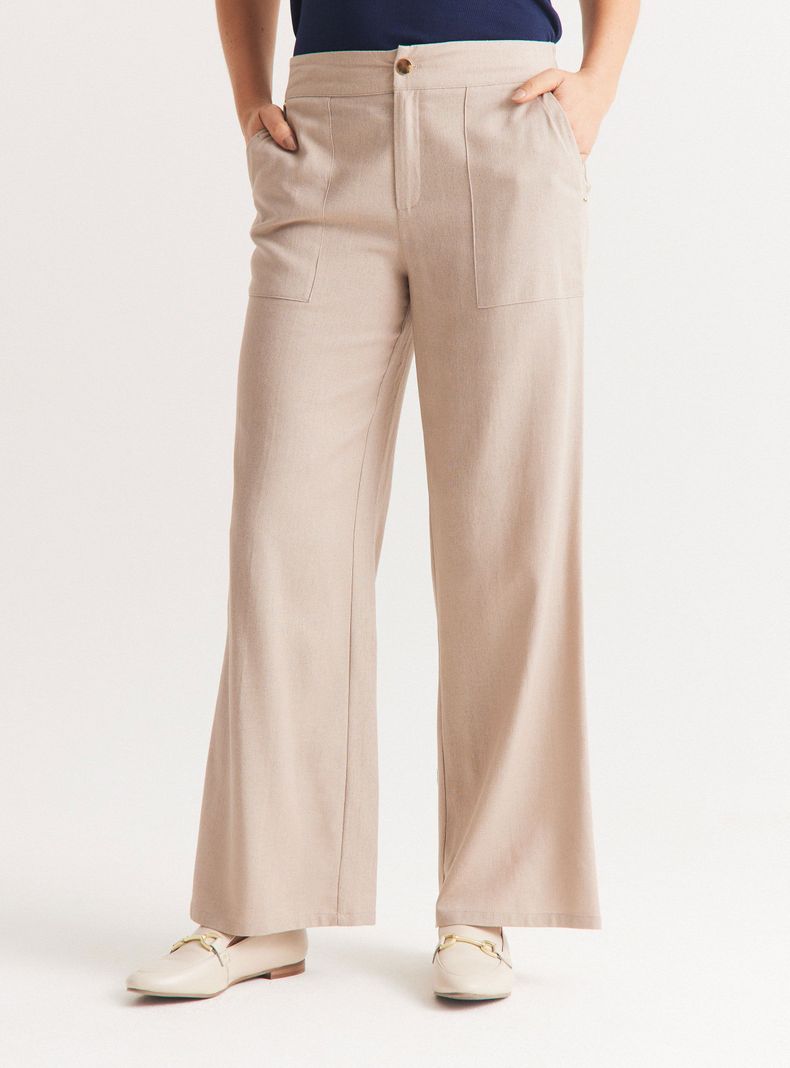 Pantalón de Lino Cintura Elasticada-0