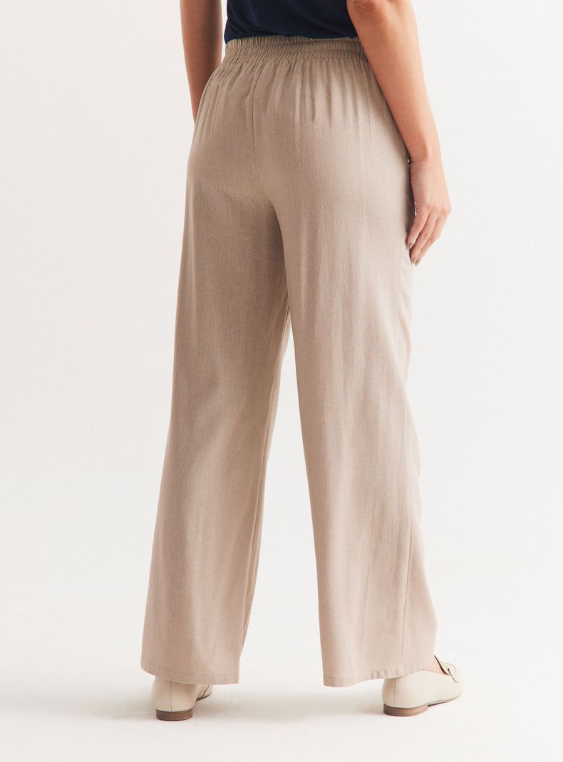 Pantalón de Lino Cintura Elasticada-1