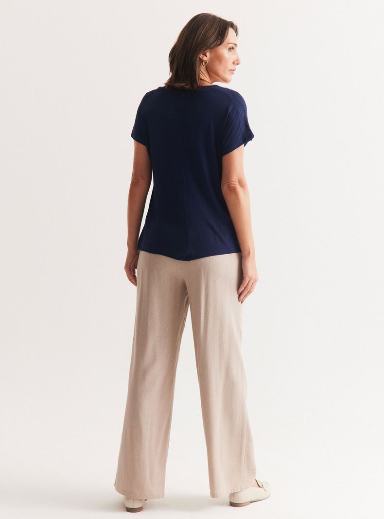 Pantalón de Lino Cintura Elasticada-5