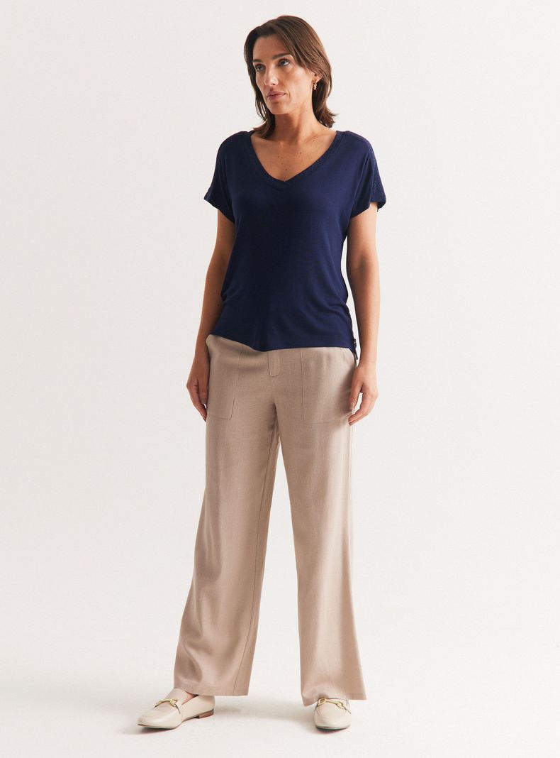 Pantalón de Lino Cintura Elasticada-4