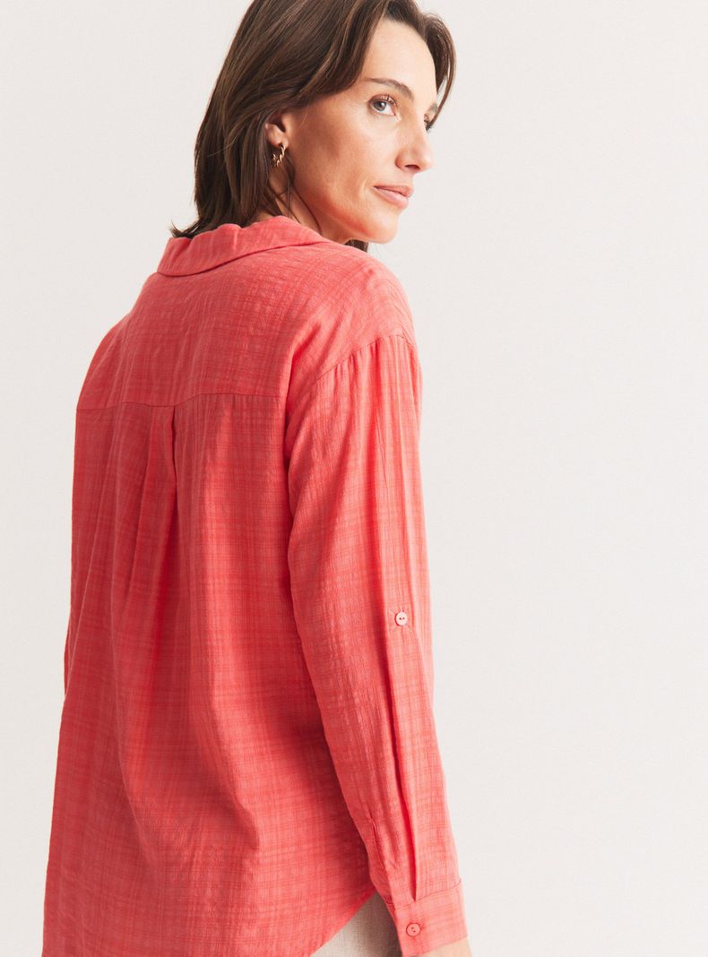Blusa Escote V Diseño Liso-3