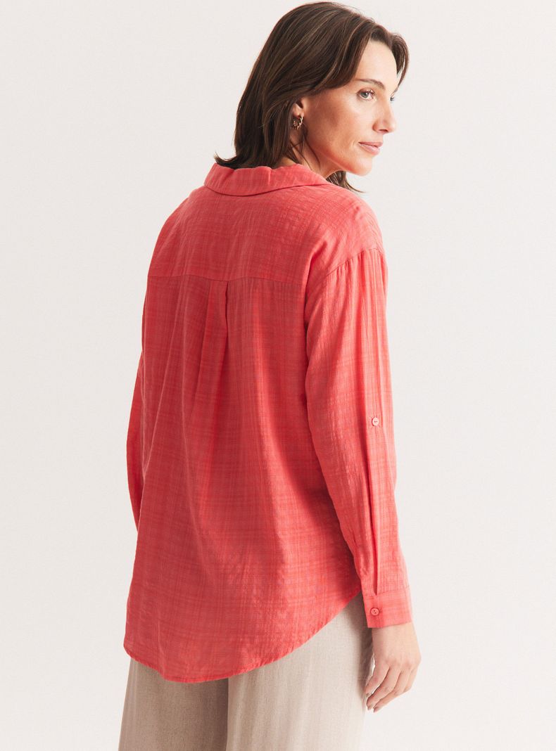 Blusa Escote V Diseño Liso-1