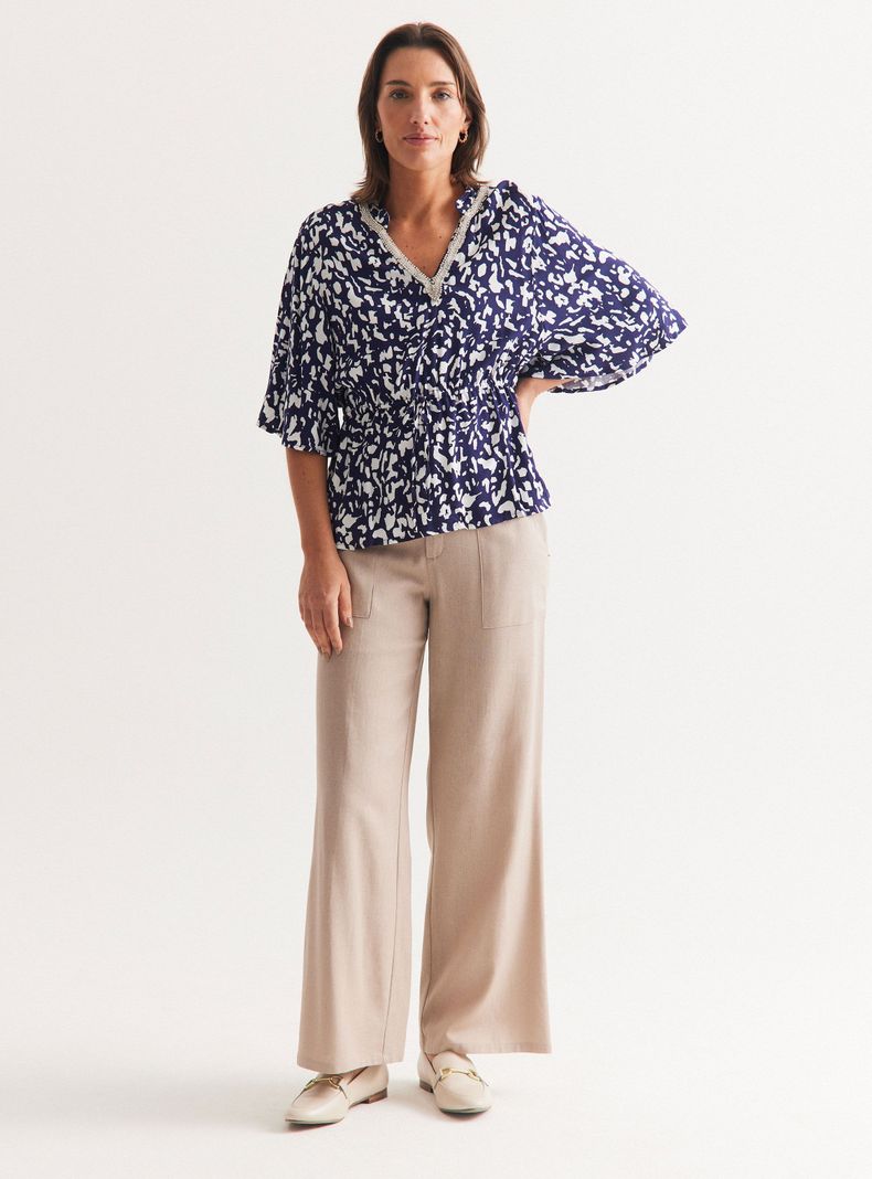 Blusa Mostacillas en Escote Cintura Ajustable-4