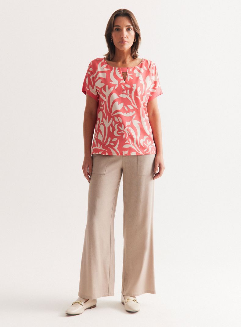 Polera Mix Telas Cut-Out en Escote-4
