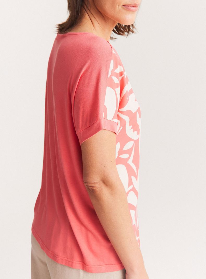 Polera Mix Telas Cut-Out en Escote-3