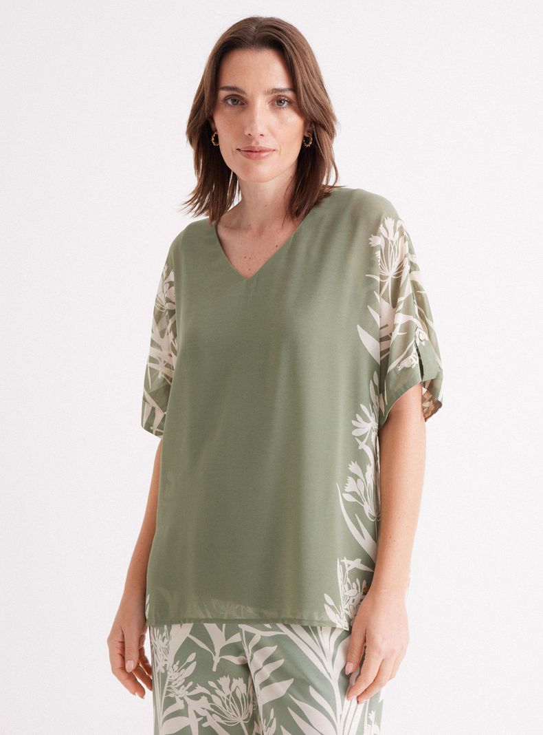 Blusa Túnica con Top Interior-0