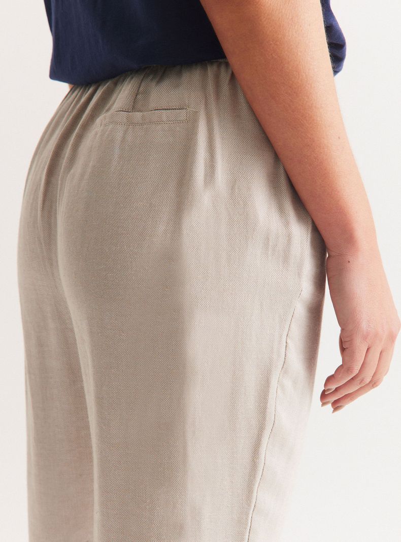 Pantalón Elástico con Lino-1