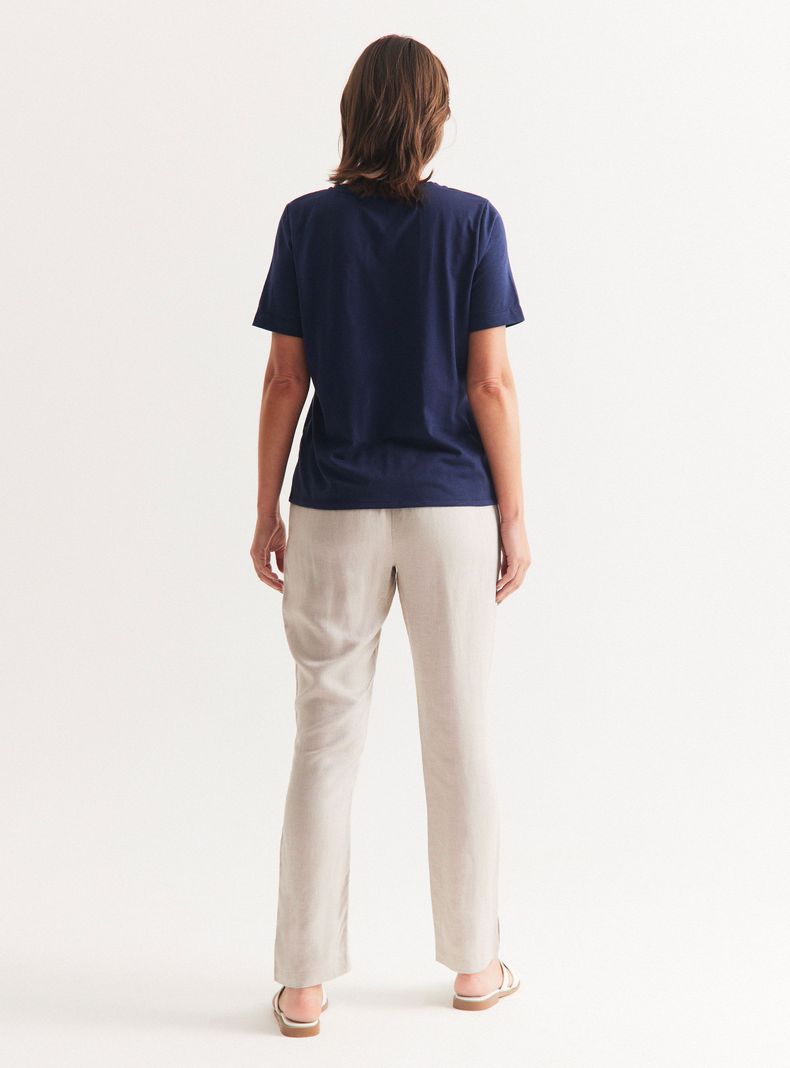Pantalón Elástico con Lino-5