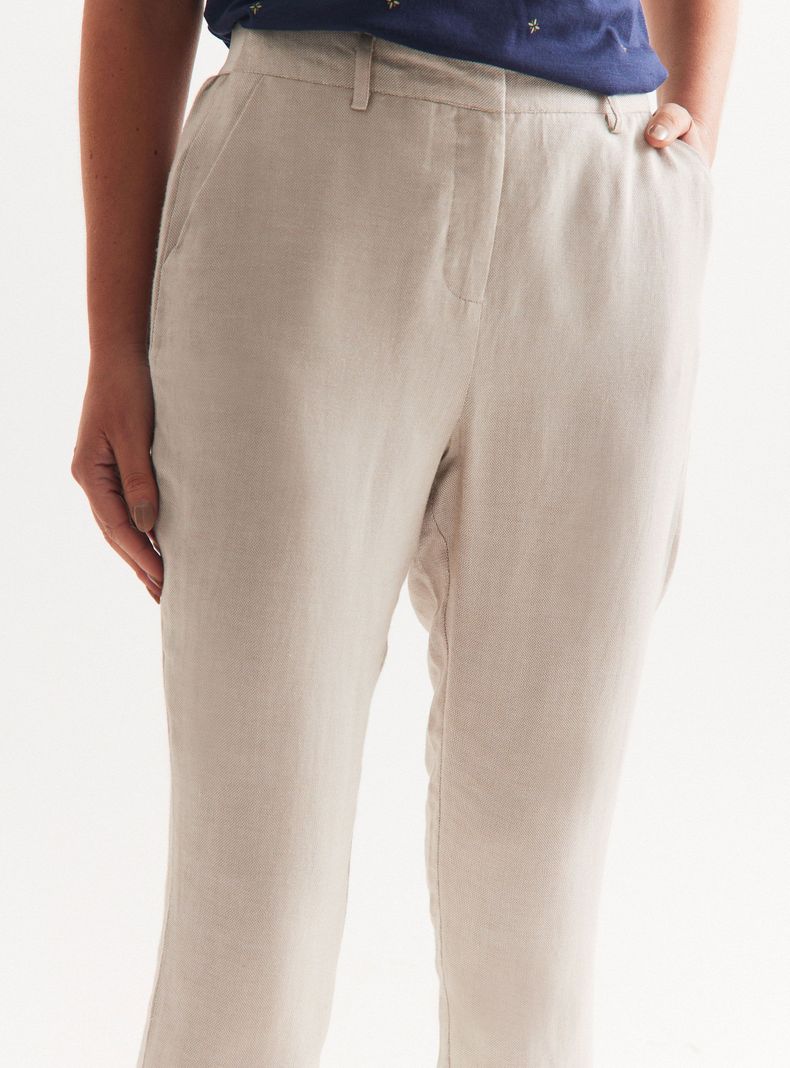 Pantalón Elástico con Lino-2